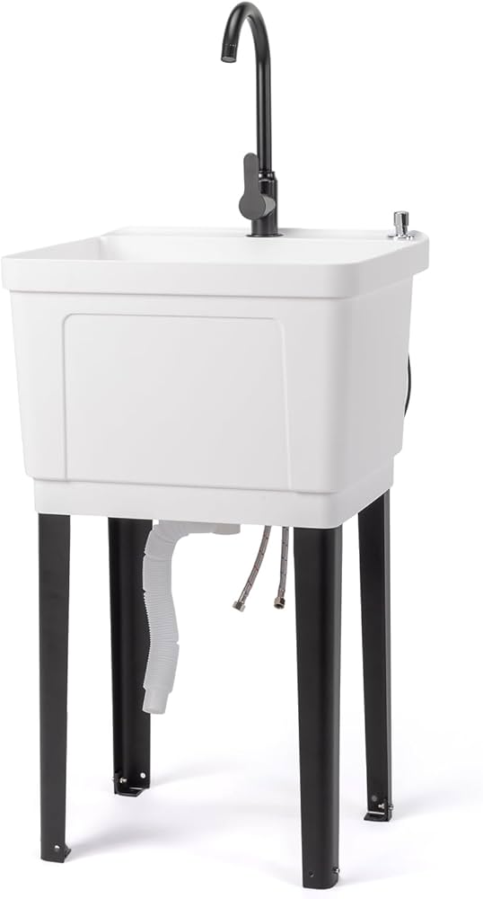 VINGLI 13-Gallon Utility Sink Laundry Tub for Washing Room